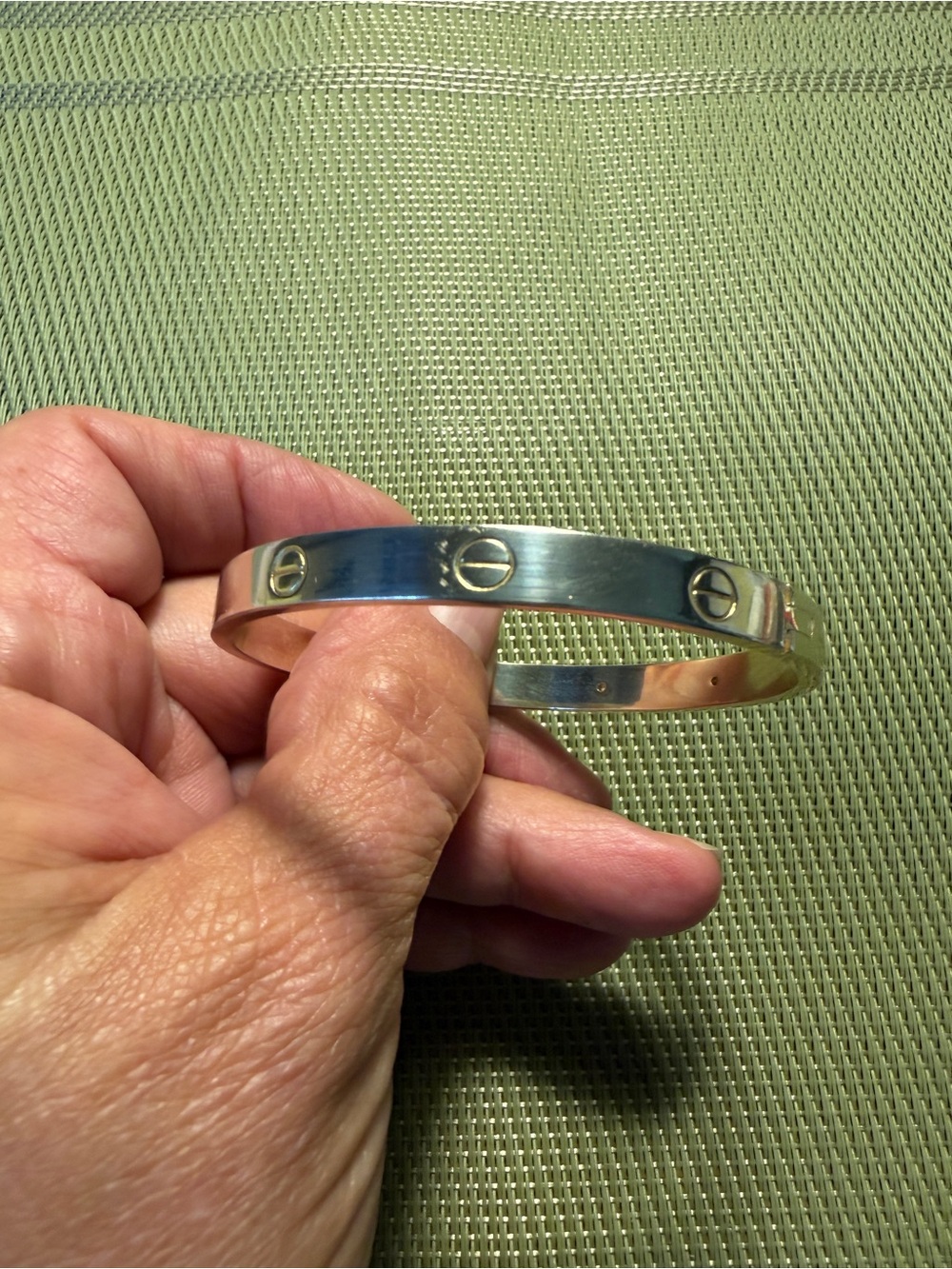Vintage Sterling Silver with gold over lay -925 7" Love Bracelet